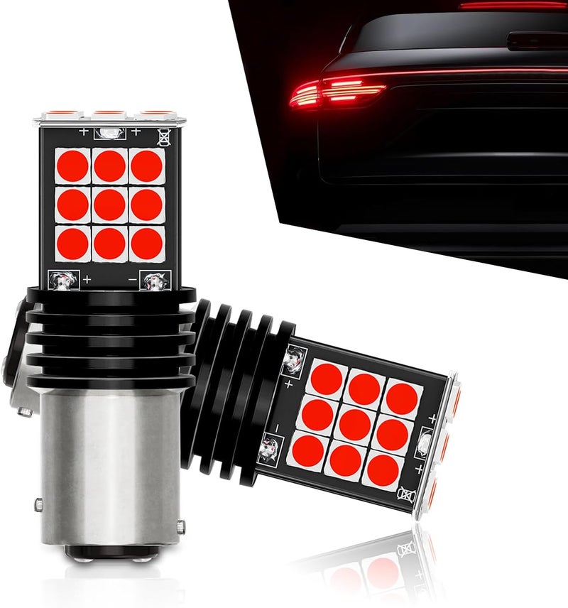 Flygun 2 PCS 1157 Car LED Brake Light Replacement, Super Bright Waterproof Vehicle Lighting Bulbs, Universal 3030 24SMD Automotive Tail Light Bulbs Accessories for Truck SUV Car (Red Light) - Image 1